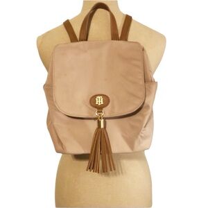 Tommy Hilfiger Tan Backpack with Tassel